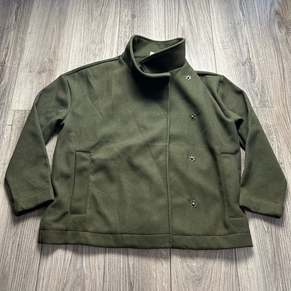 NWT Banana Republic Olive Melton Jacket M - Picture 2 of 7